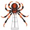 Orange-Black LED Metal Fabric Spider with Flickering Lights – 52 inches Halloween Decor